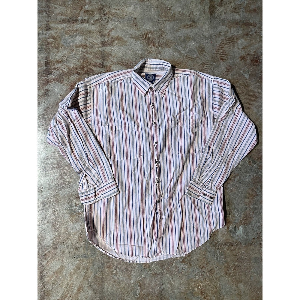 Vintage The Gap Striped Button Down Collared Shirt Mens Pink Multicolor Sz L